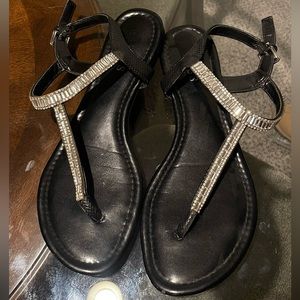 Size 7 1/2 GUESS Black Sequined Sandals